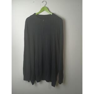 HB Men's Black Half Zip Sweater light Weight Size 3X Long sleeve Classic knit